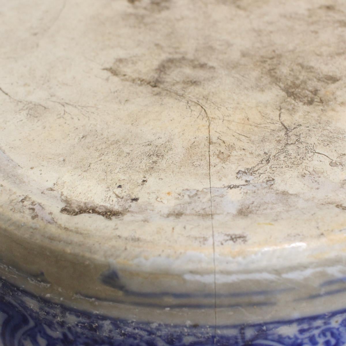 瀬戸火鉢｜絵模様｜花｜丸火鉢｜昭和初期｜アンティーク｜昭和レトロ