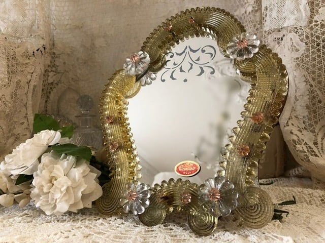 アンティーク ムラノガラス ベネチアンガラス 鏡 ミラー | le Verseau