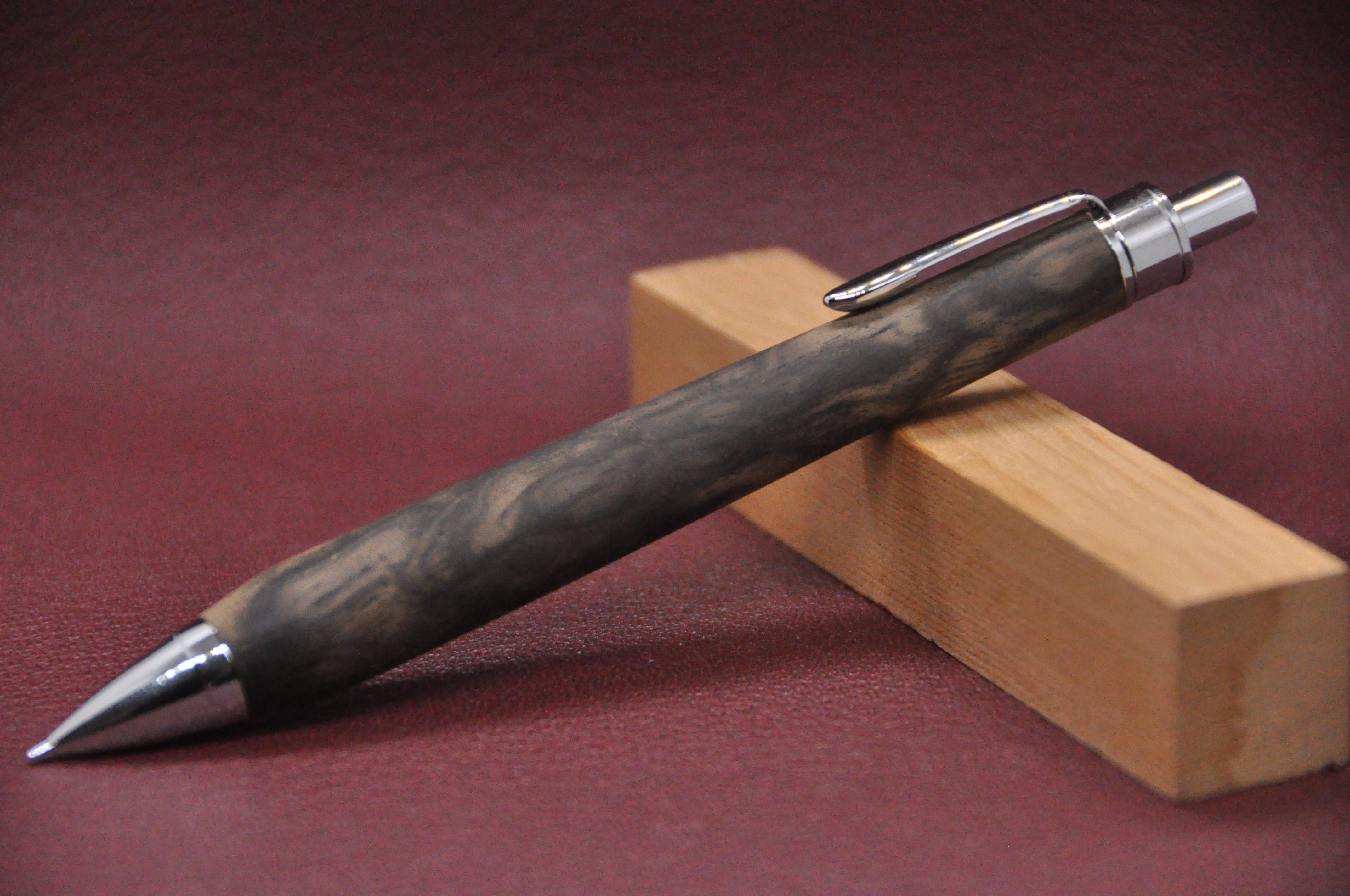 535超極上 黒柿 孔雀杢 木軸シャーペン ボールペン 黒柿緑孔雀杢 極上 |