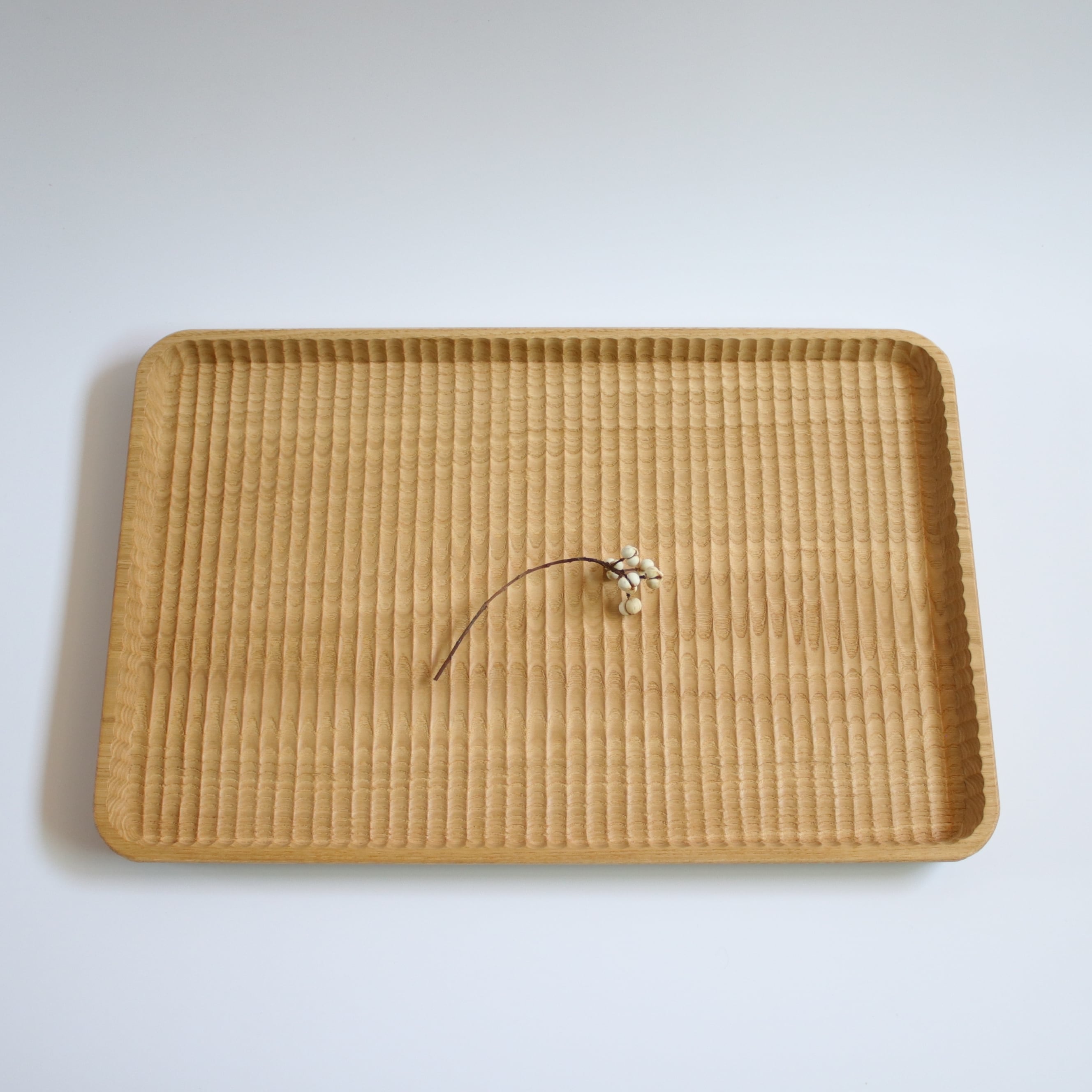 我谷盆 大 450mm × 300mm わがたぼん クリのお盆 生成り | 木工