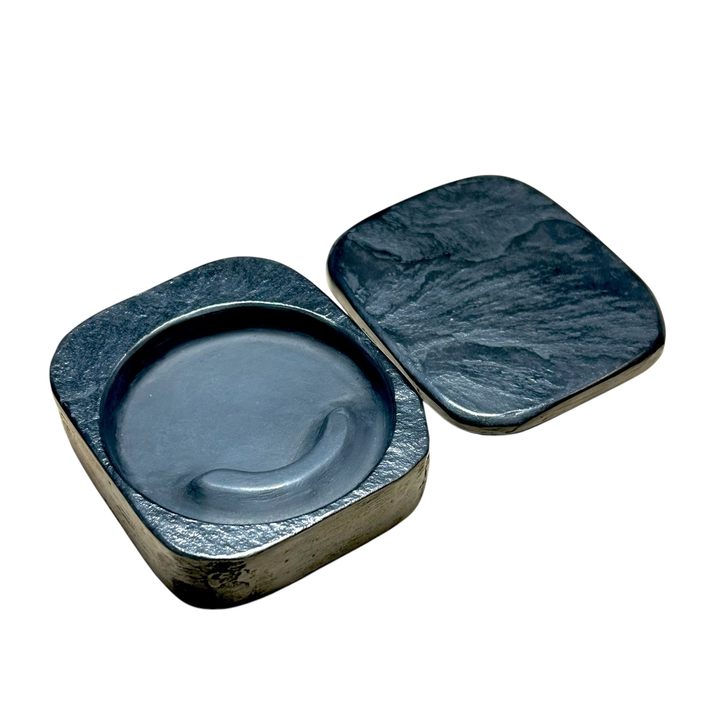 硯 すずり 木箱蓋付き 墨 書画 骨董 美術品・アンティーク・コレクション