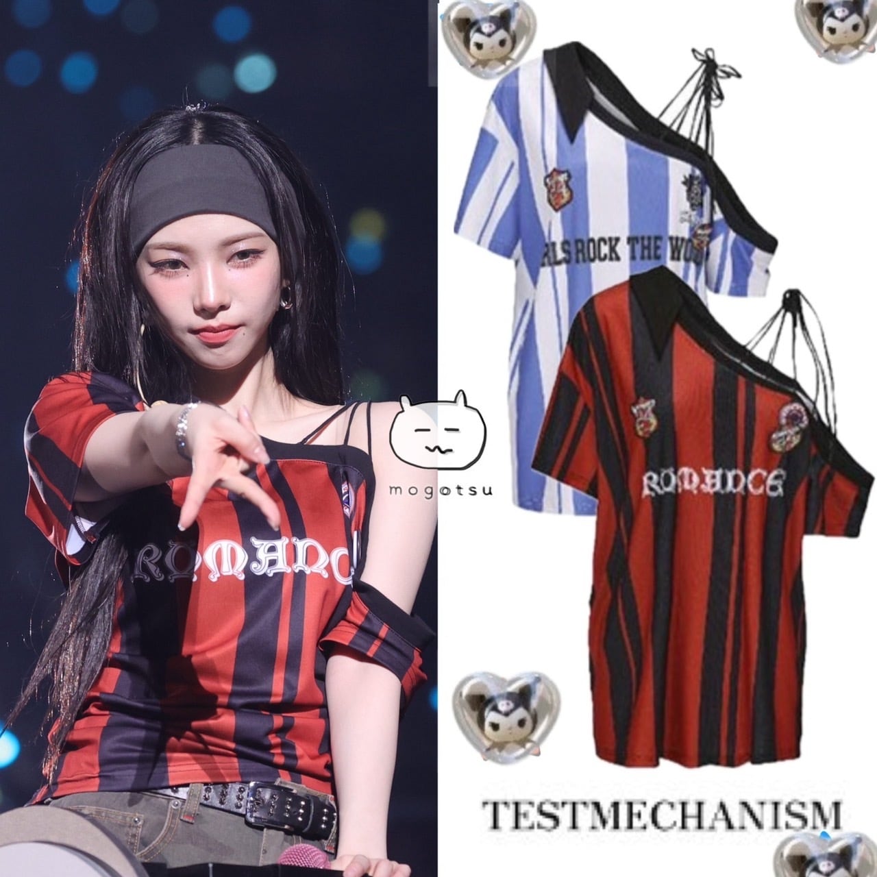 ☆aespa カリナ 着用！！【24ANS】Two-tone Off-shoulder Jersey T