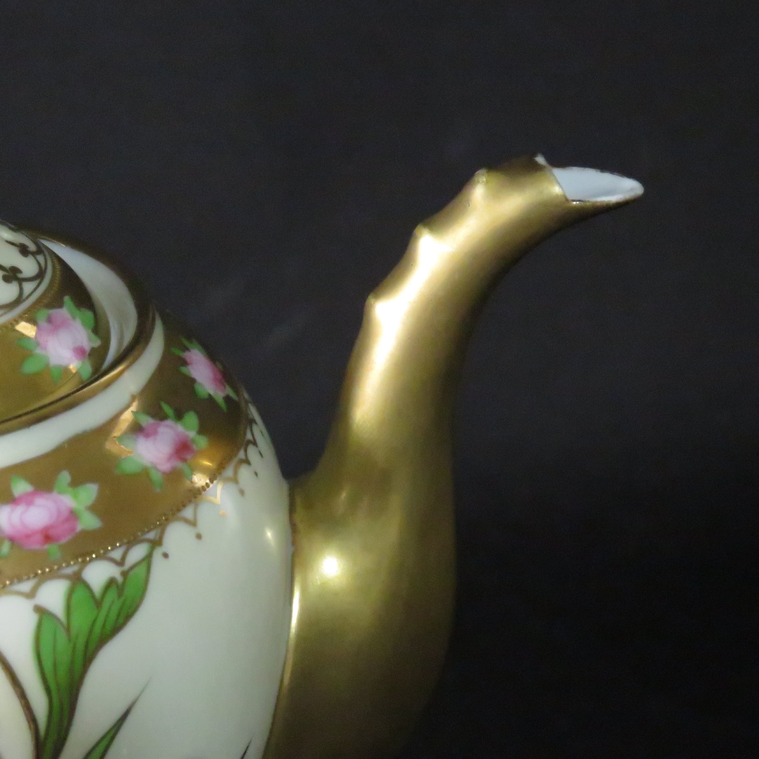 オールド名古屋製陶所 名陶 メイトー 戦前 金盛花文ティーポット