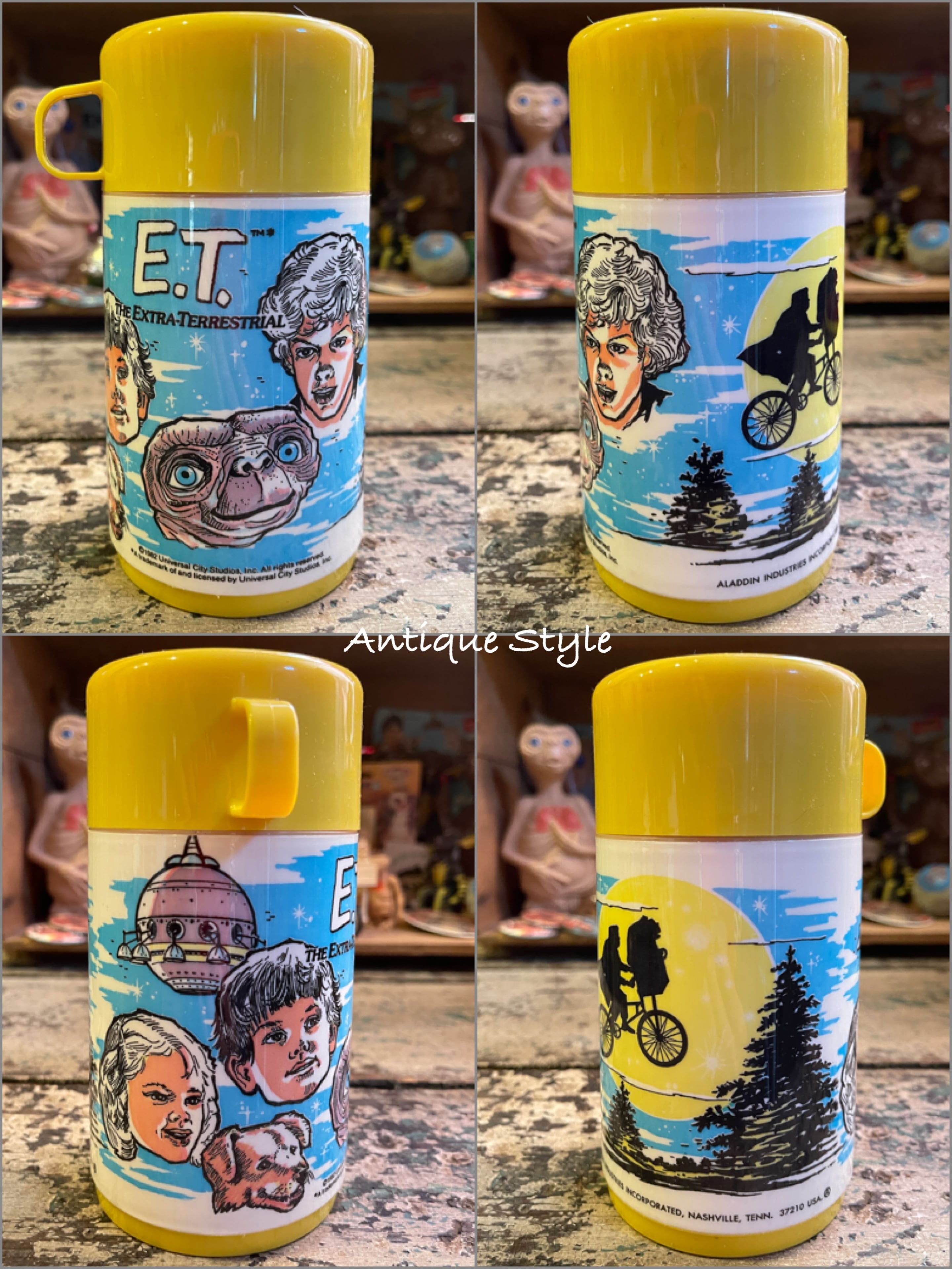 1982 ' アラジン E.T. ヴィンテージ ランチボックス 水筒付き ALADDIN