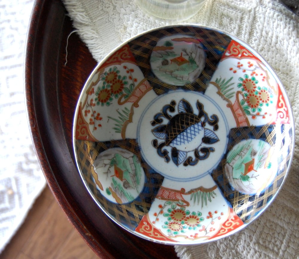 古伊万里 藍柿手 染付 向付 酒器 江戸時代 骨董 金直し