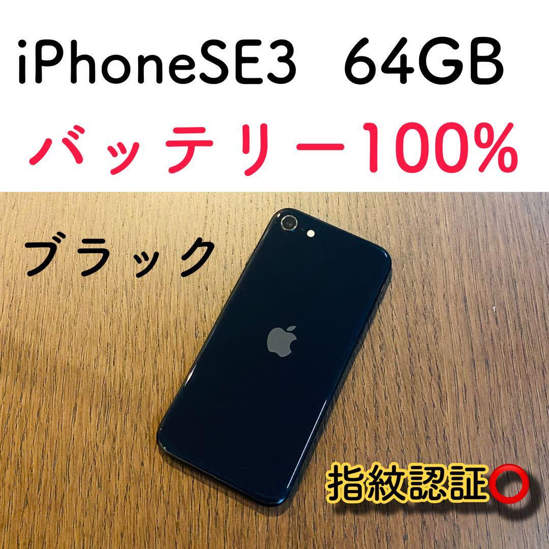 iPhone SE3 第3世代 128GB SIMフリーバッテリー100%黒 iPhoneSE3 第3