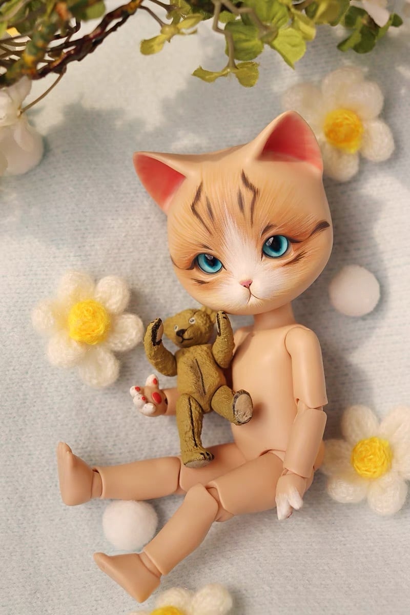 フルセット！14cm！PIPOSDOLL 猫 ねこ 正規品 ドール 球体関節人形 SD