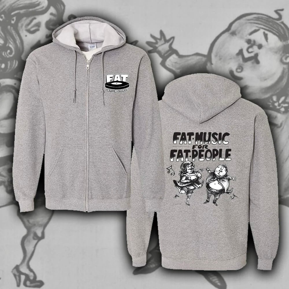 Fat Music For Fat People Zip-Up Hoodie | buzzcat records