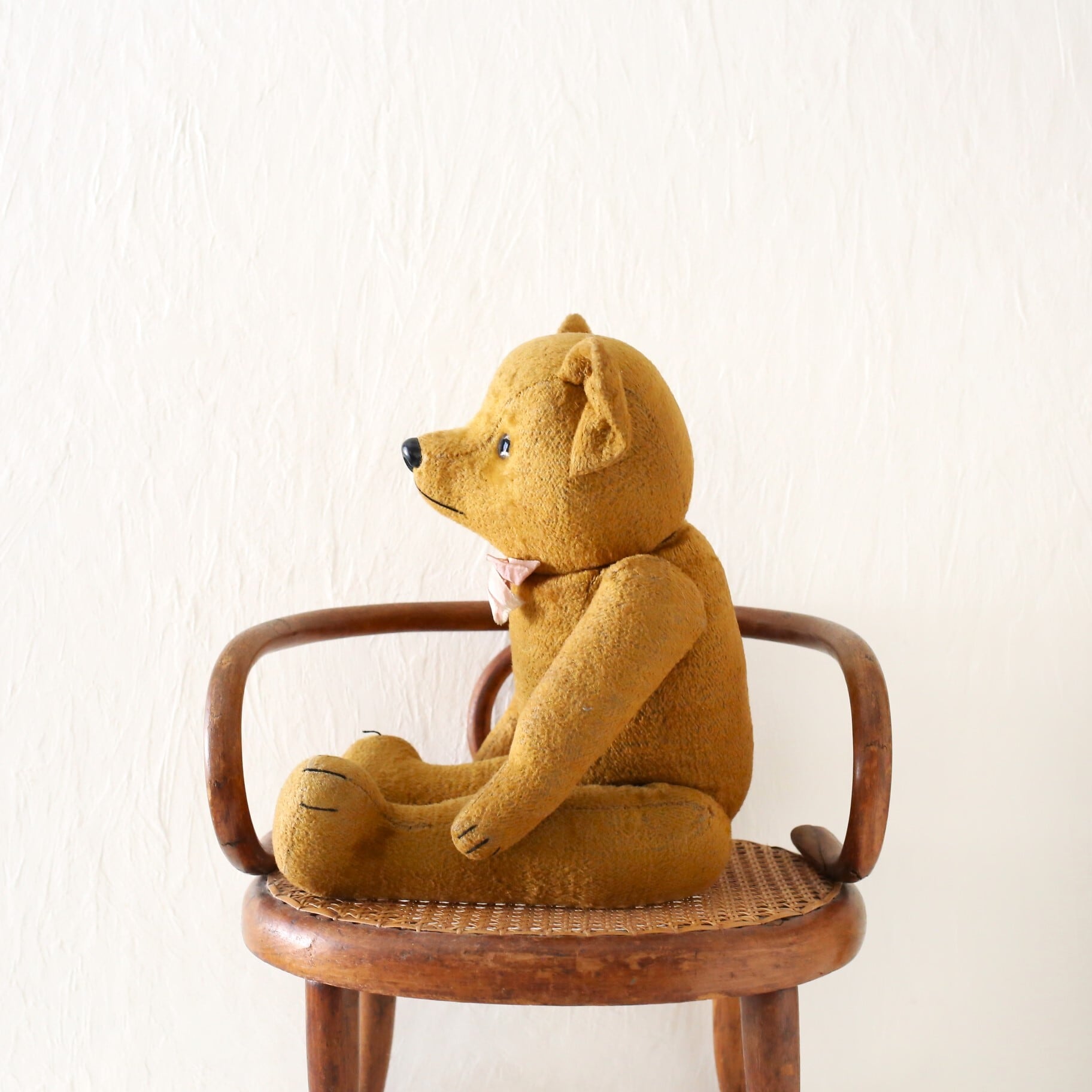 フランス アンティーク ヴィンテージ テディベア 毛足の短い丸顔のベア