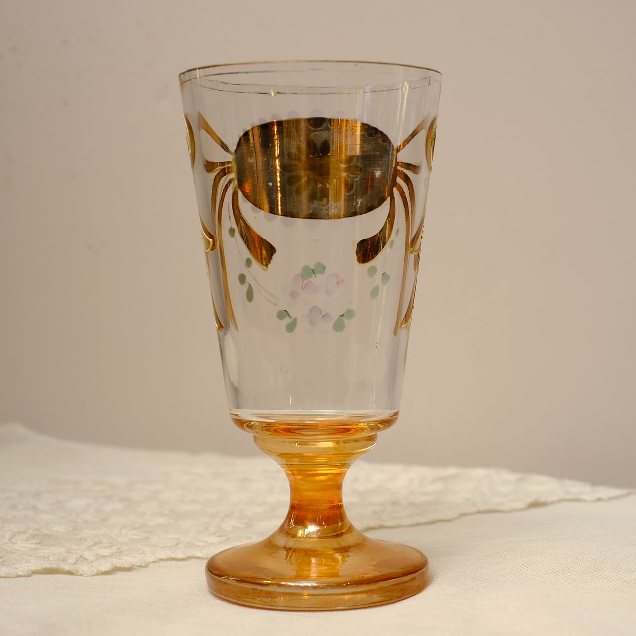 エナメル彩 ボヘミアガラス花瓶21cm29176 エナメル彩 ボヘミアガラス