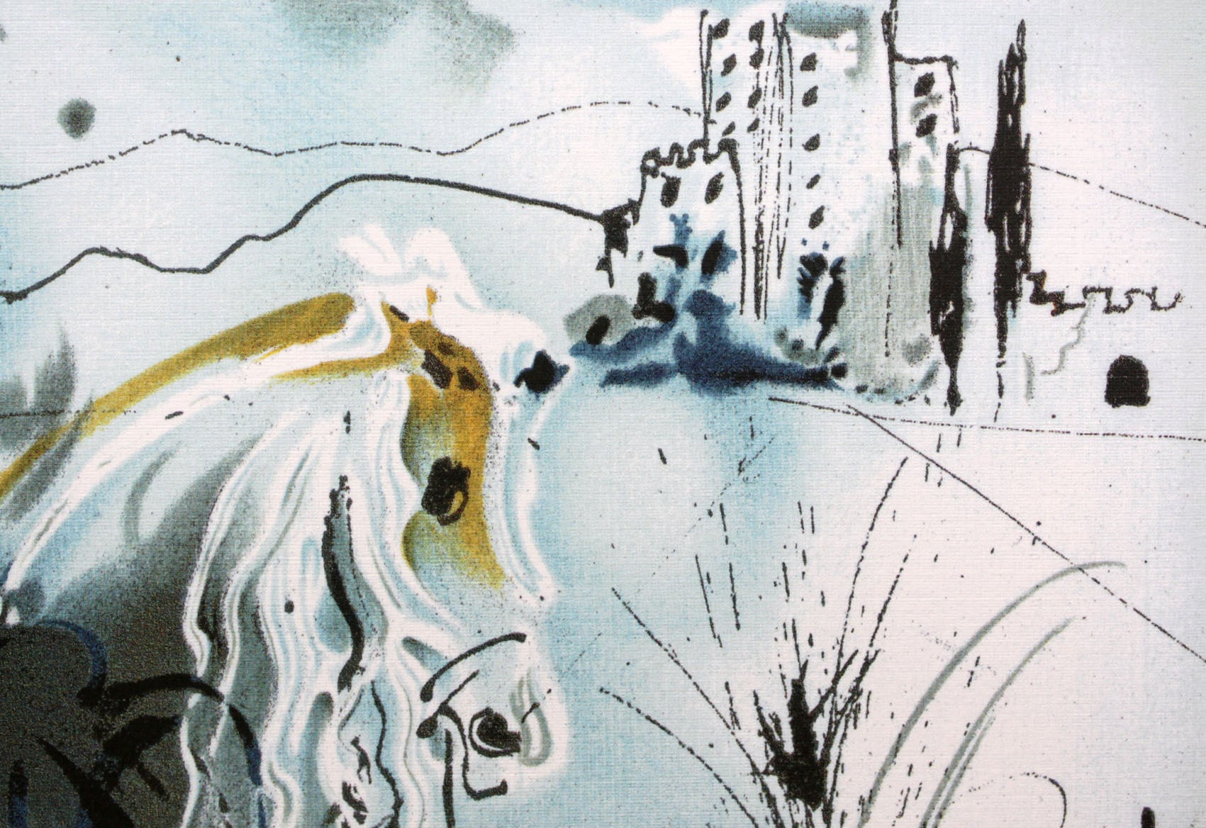 ダリ Dali ドンキホーテ 馬 和紙刷り リトグラフ 直筆サイン