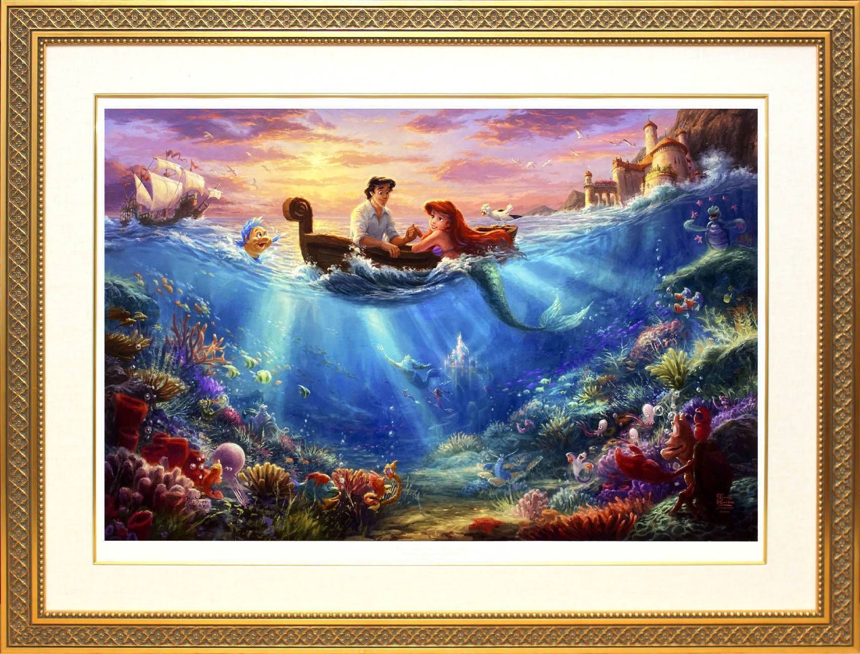 ディズニー絵画「リトル マーメイド/フォーリン ラブ」作品証明書 展示