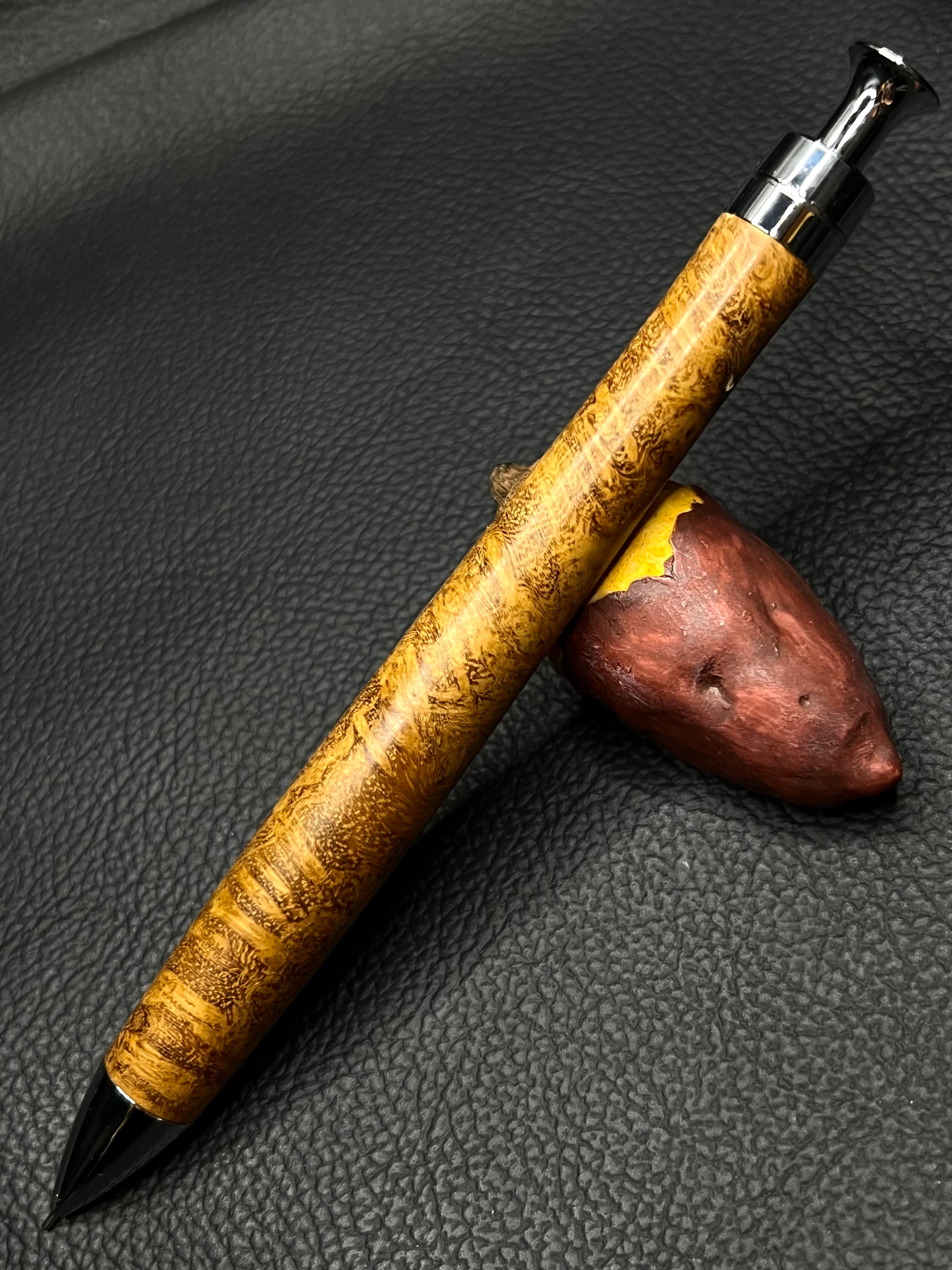 工房楔 ゴールデンアカシア ちぢみ杢 グラッソ 多機能ペン 工房楔