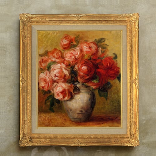 油絵・絵画額『花と花瓶』H.M.Lee李賢美