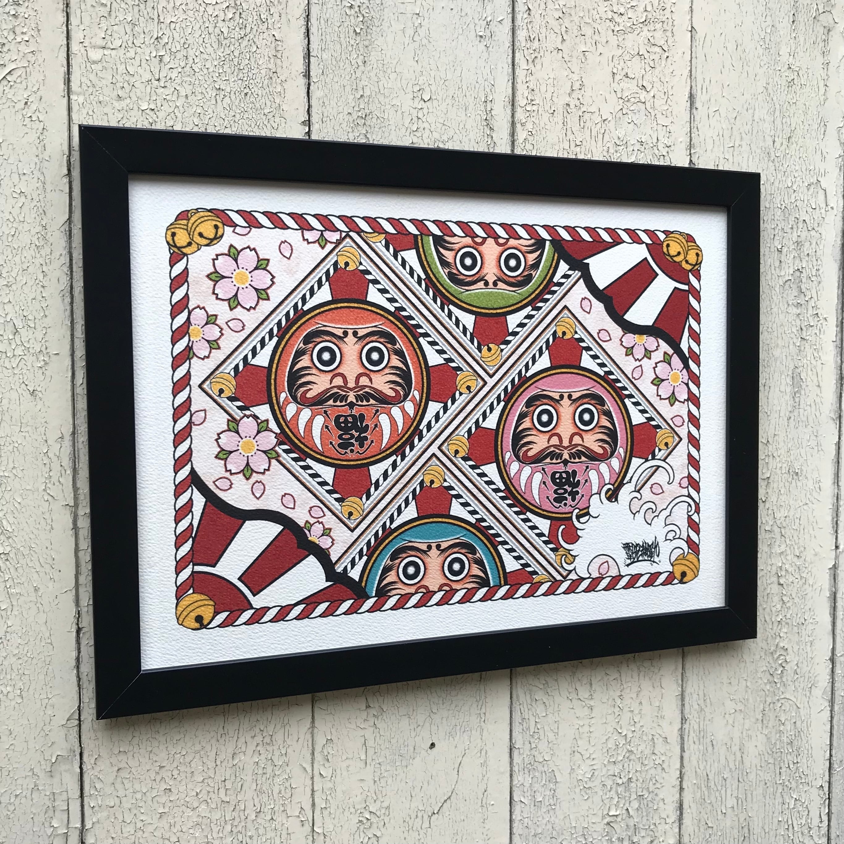 クレヨン画 抽象的な顔 A4サイズ