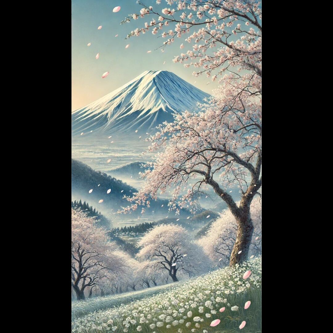 ひさかたの 光のどけき 春の日に しづ心なく 花の散るらむ Sサイズ AI