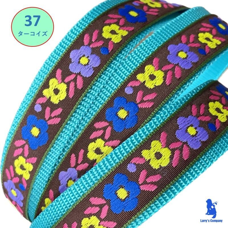 L レトリバーサイズのハーフチョーク オーダー 【ブルーフラワー】横幅