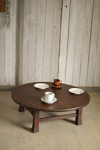 葉山ガーデン 半円型 木製 ローテーブル 1300W ちゃぶ台 葉山ガーデン