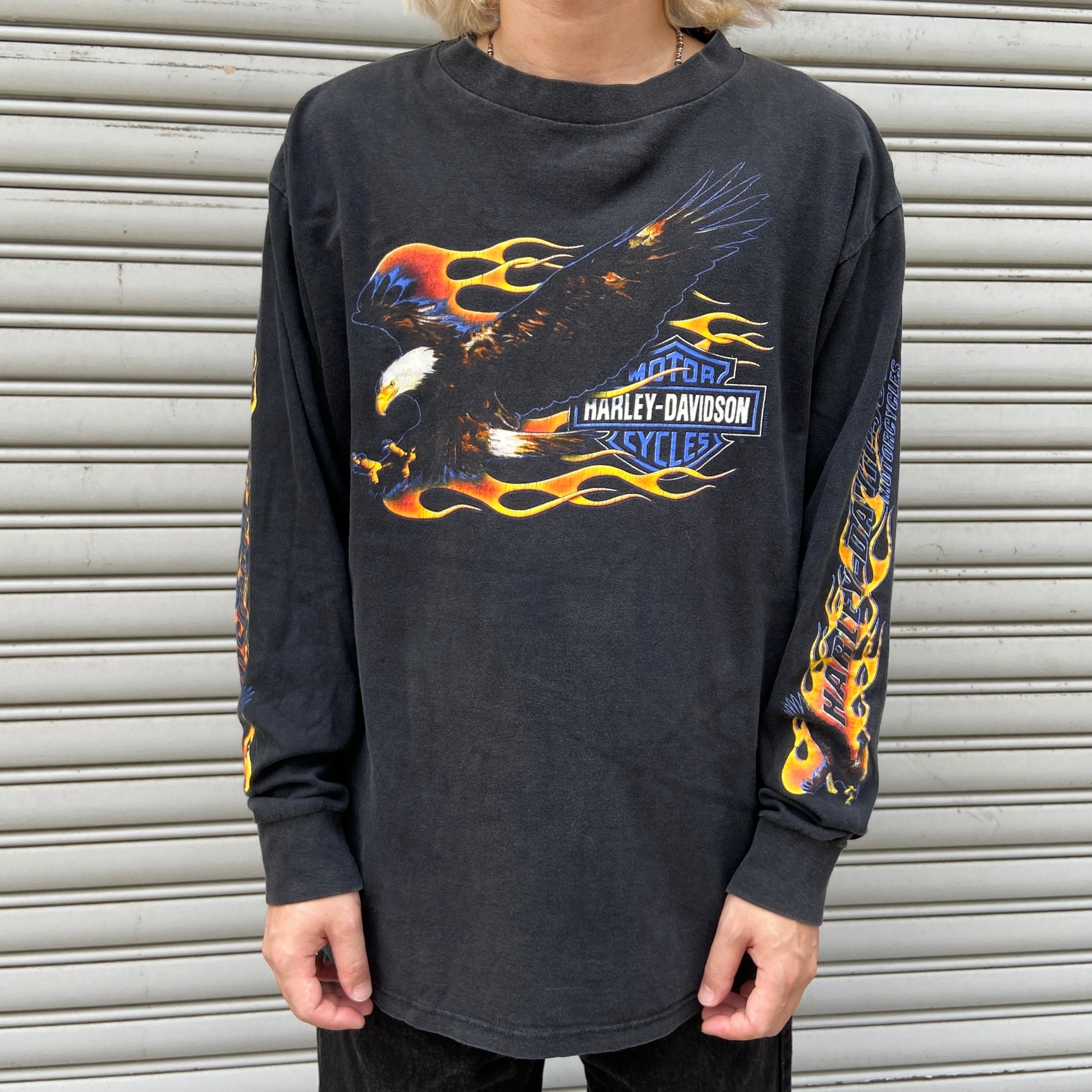 1992 HARLEY DAVIDSON フレイムス 長袖Tシャツ 1992 HARLEY DAVIDSON