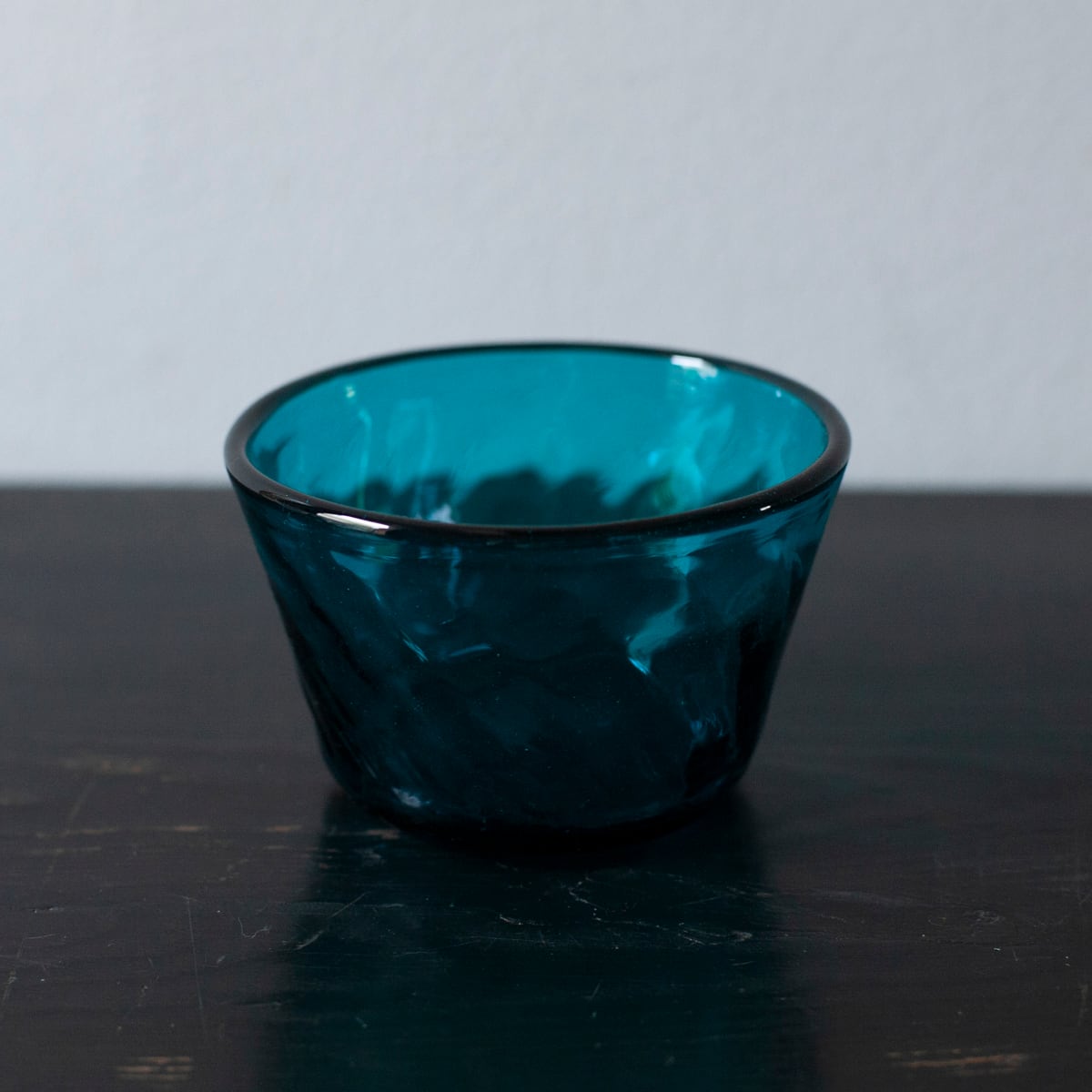 倉敷ガラス ☆ 小谷眞三 か ☆ 硝子 深小鉢 ☆ 独特の緑がかった青に