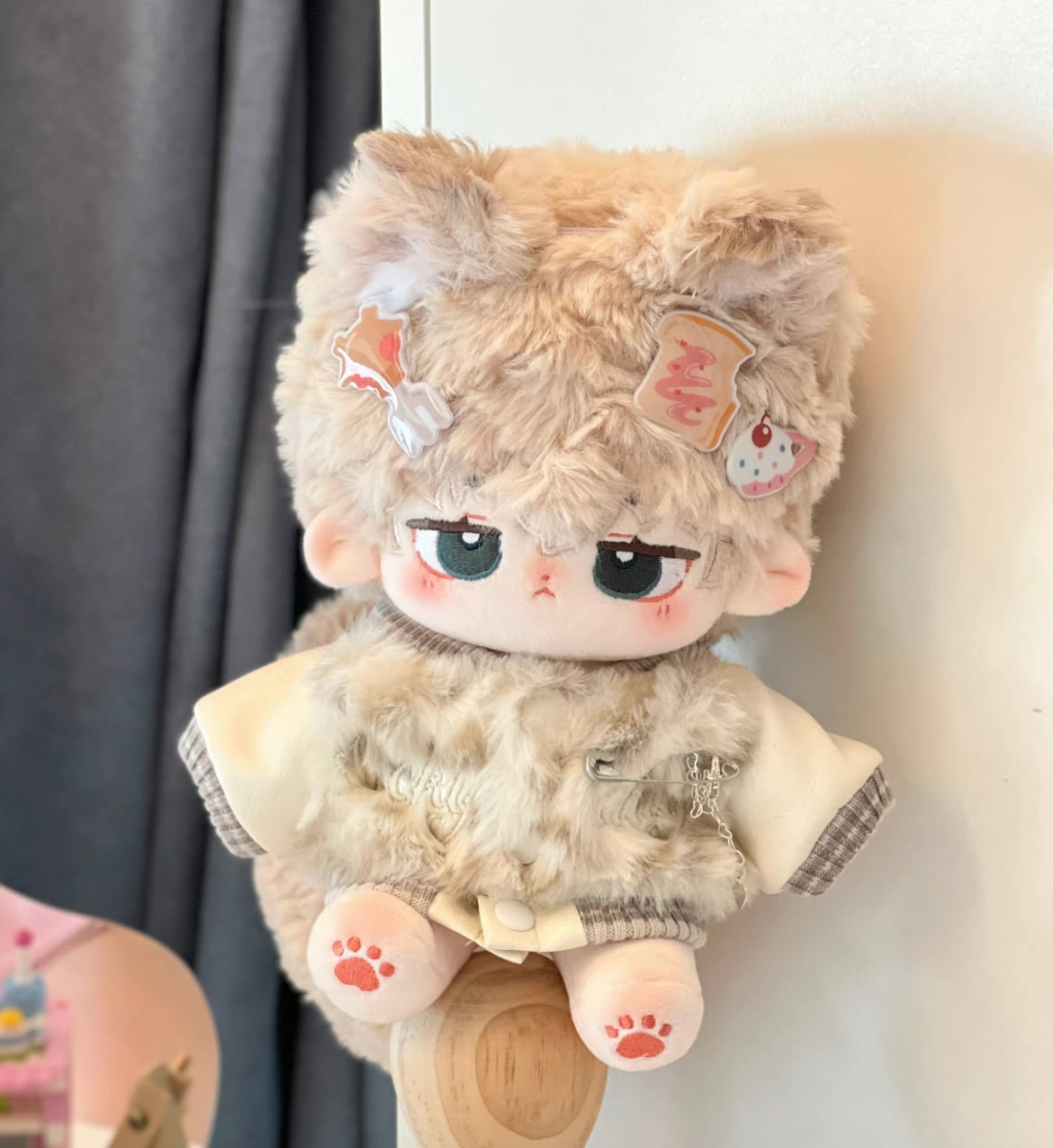 自作 無属性 ぬいぐるみ ぺたぺた絆創膏ネコ 15cm 少難有り】 自作 無