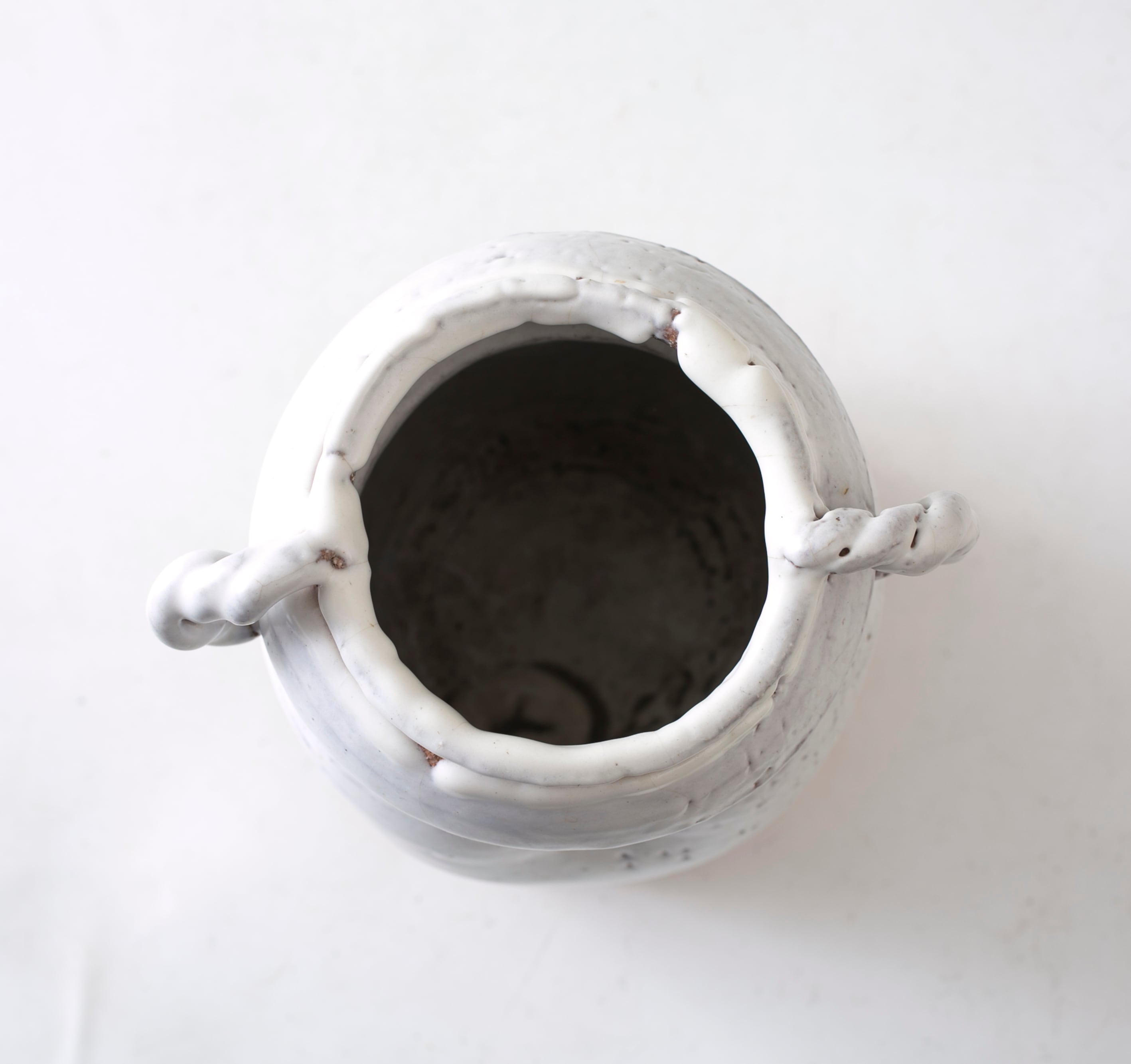 高見世清光 白萩 耳付 花入 萩焼 作家物 花器 花瓶 茶道具 華道具