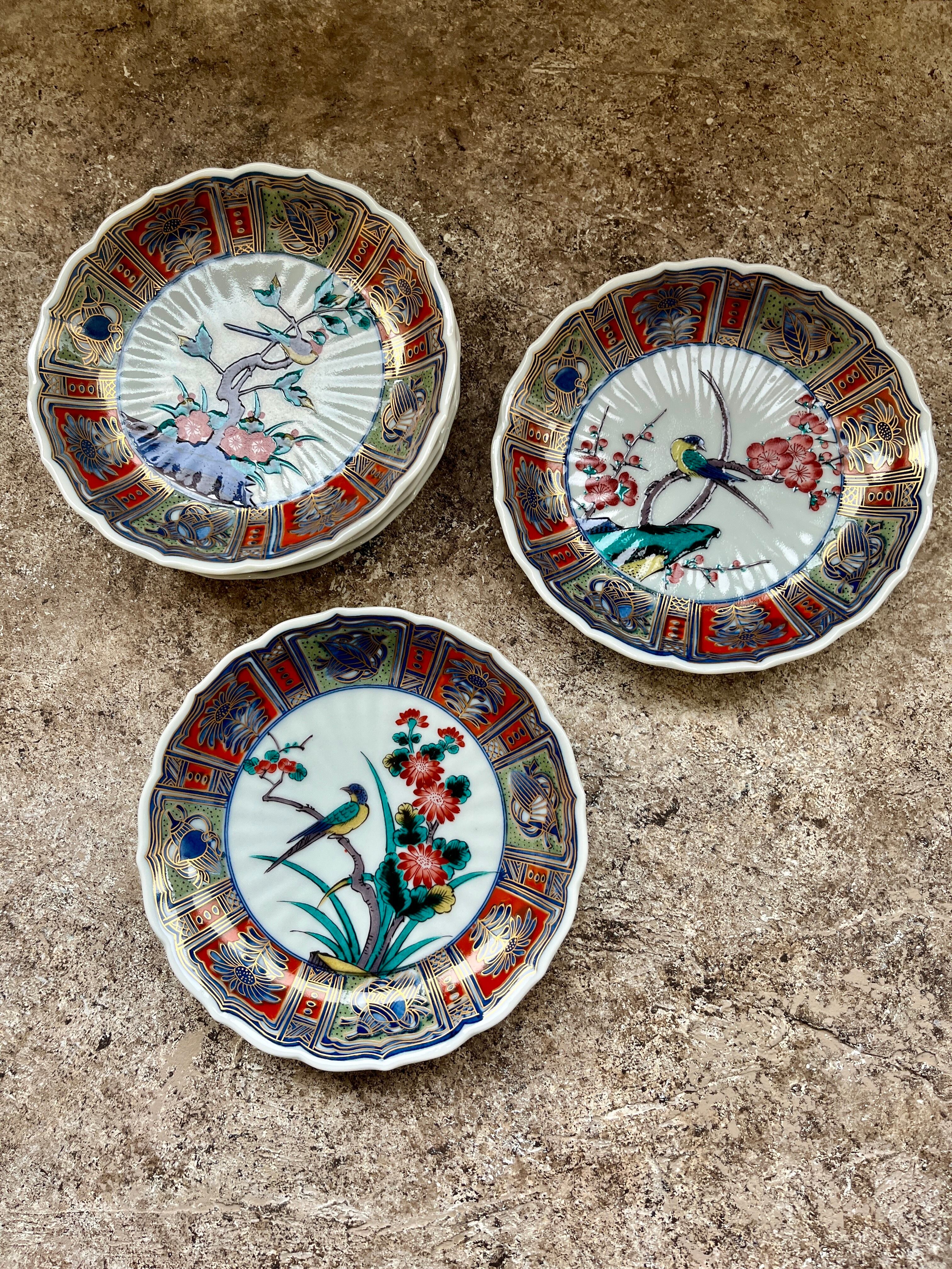 トップ 新品 九谷焼 5号皿揃 古九谷風 五枚セット 5号皿揃（15.5cm