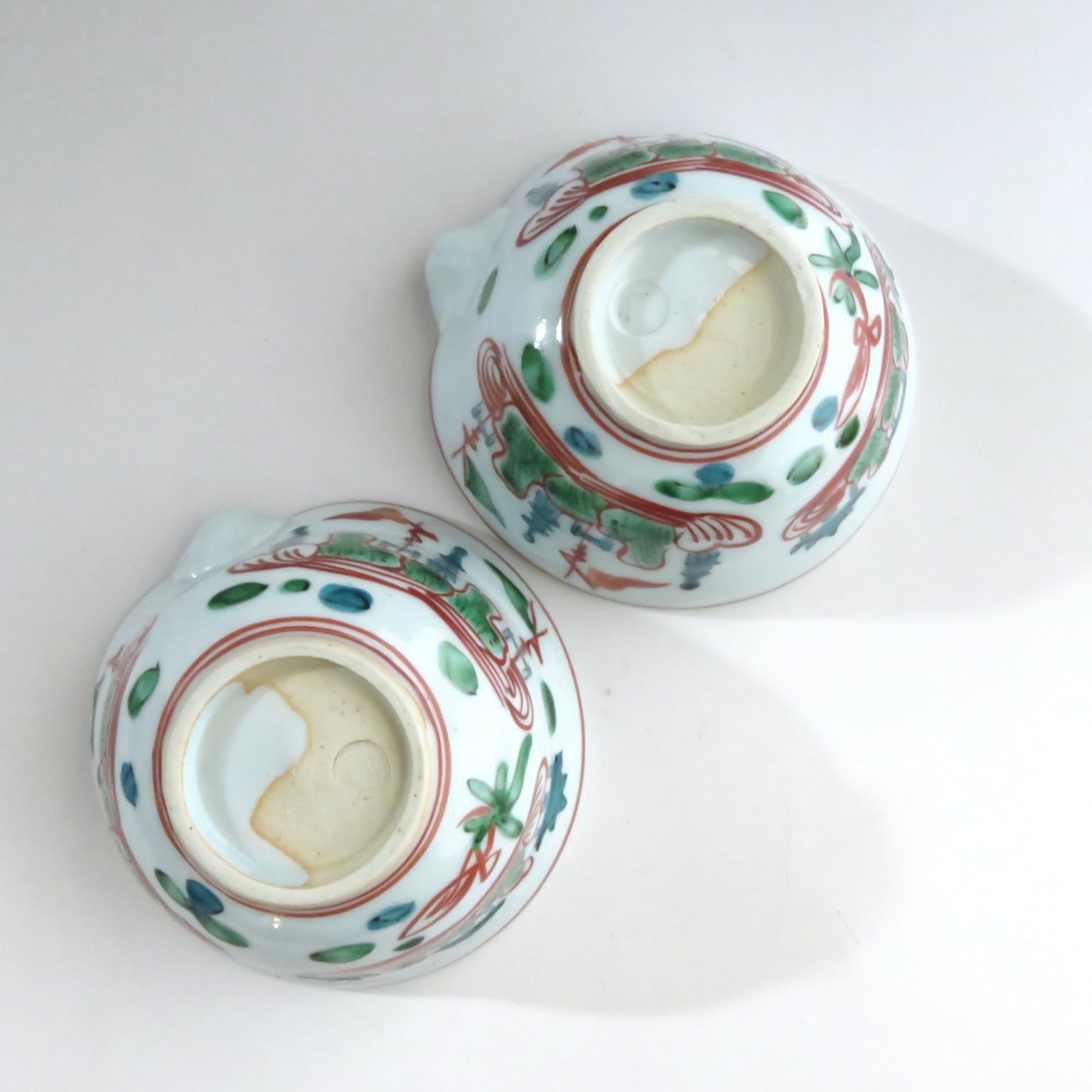 3代須田菁華 九谷焼 呉須赤絵写片口向付 見立て抹茶碗1客 Kutani ware