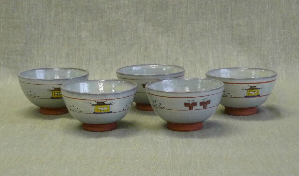 奈良絵汲出し湯呑 | 赤膚焼窯元 大塩昭山