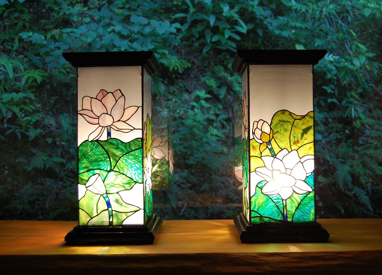 グラスマスターズ社 ヴィンテージ ステンドグラス 植物園 睡蓮の池 USA