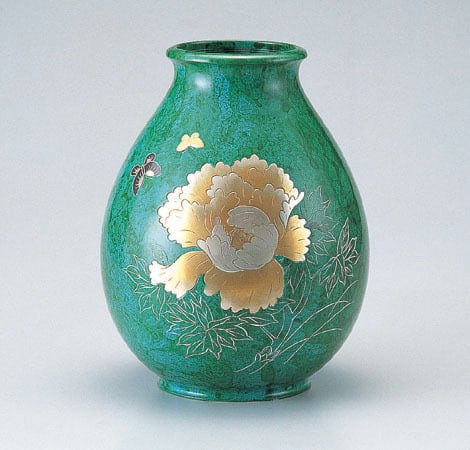 ダルマ形 牡丹 高岡銅器花瓶 | 株式会社竹中銅器