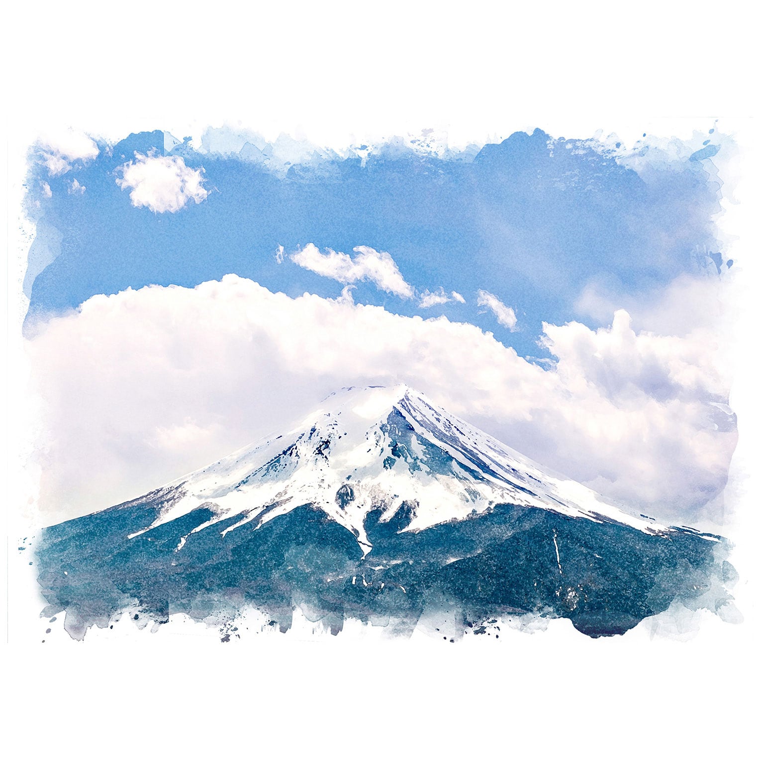 油絵 菅家令子 絵 絵画インテリア 額付(白) F6-081911 風景 富士山