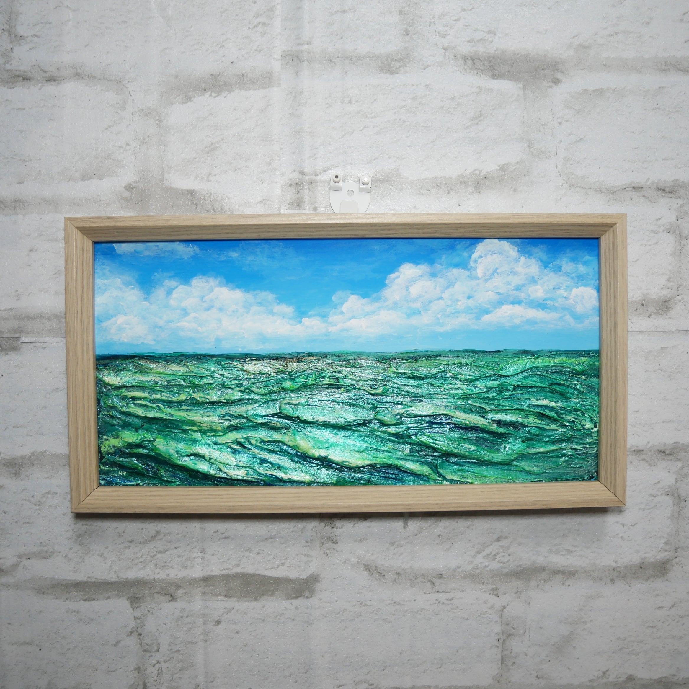 絵画 油絵 原画 一点物 北欧 北海道 メルヘン ブルー 樹 アート M8