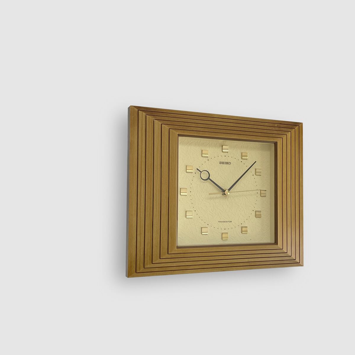 70年代 ミッドセンチュリー SEIKO セイコー 置時計 運針 無音 メタル