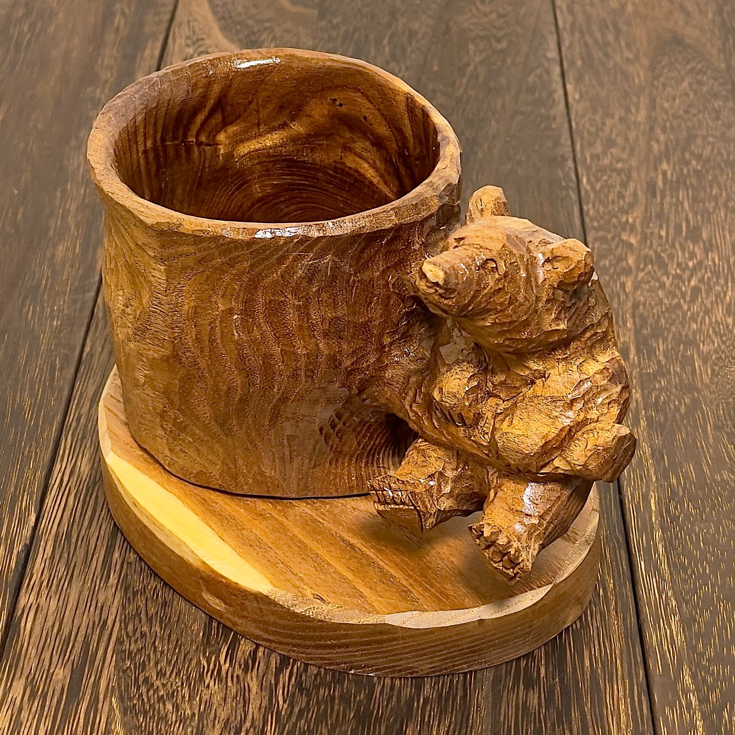 レア！ 中川貞司 スキー熊 クマの彫刻 約20cm高 レア！ 中川貞司 スキー熊