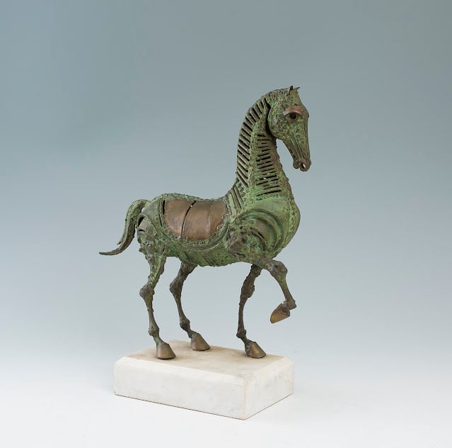 青銅 銅製 金属 馬 置物 オブジェ インテリア うま ウマ 午 飾り 無銘