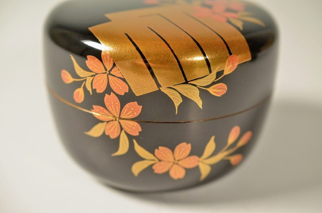 源氏香蒔絵 平棗 西條一斎 共箱 蒔絵師 薄茶器 茶道具 茶会 茶事