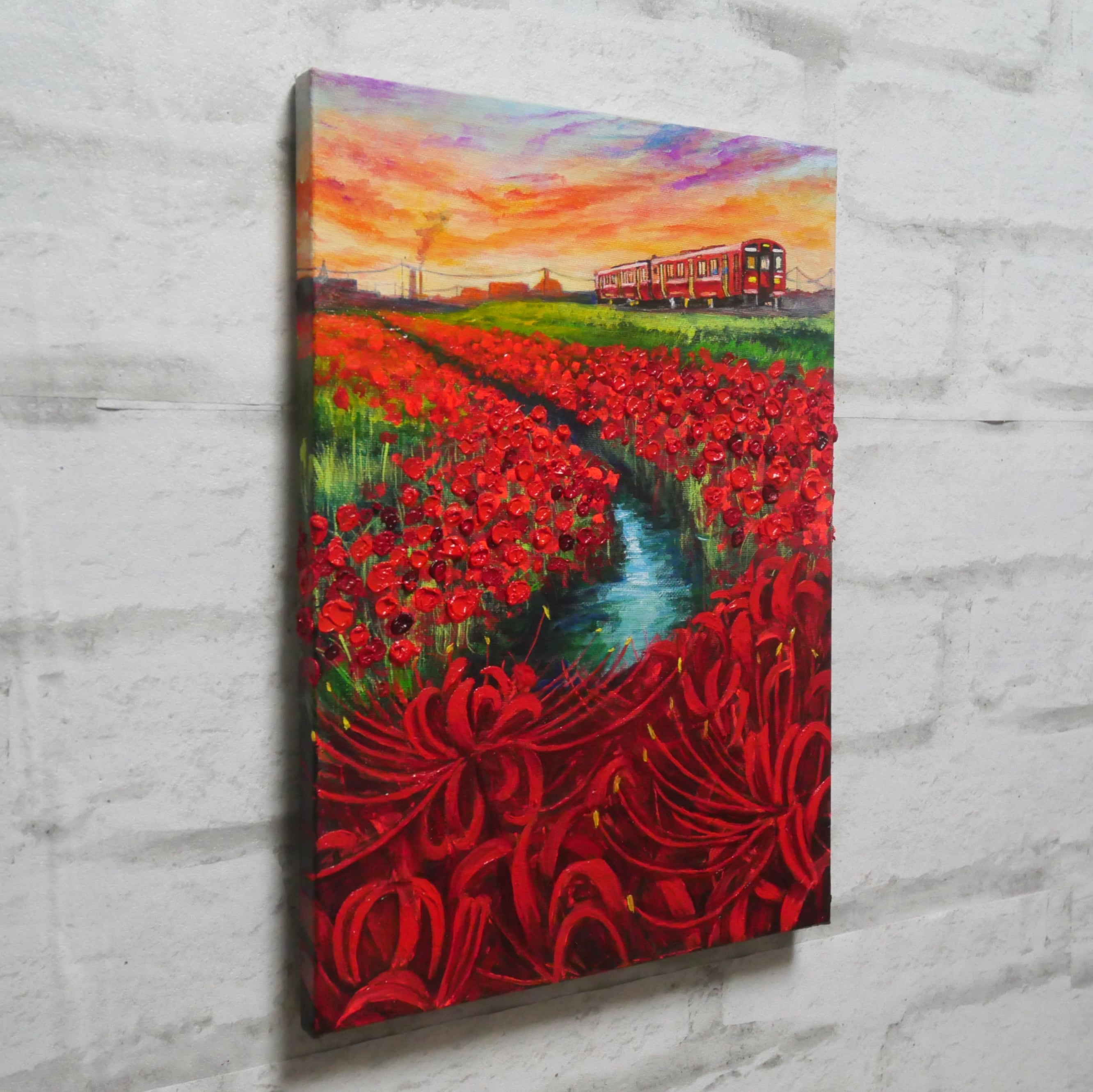 中尊寺ハスの花咲く」 油彩画・油絵 【公式通販】