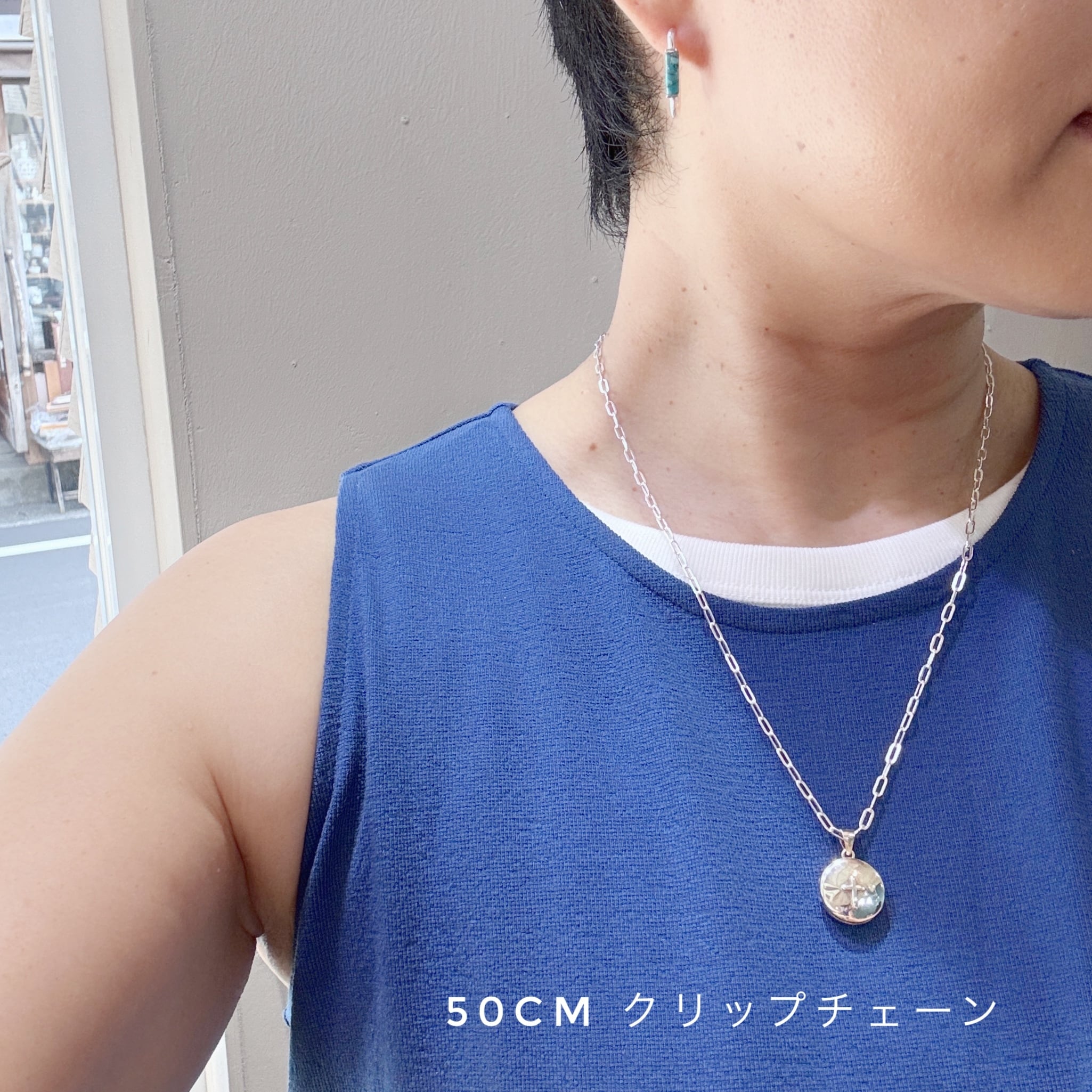 ラスト1！】ラウンド クロス ロケット ペンダント ネックレス