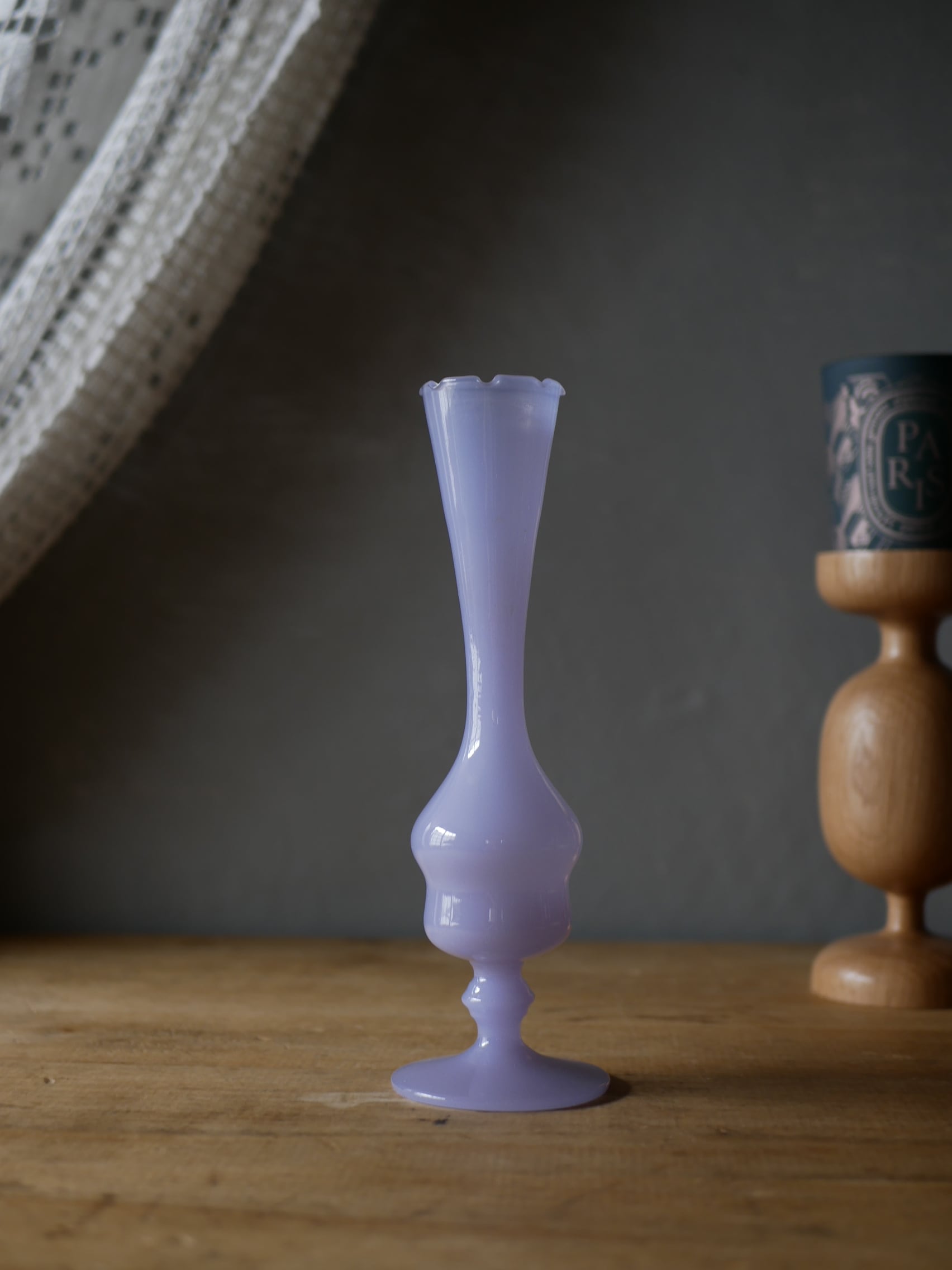 no.3 オパリンガラス フラワーベース フランスヴィンテージ ブロカント