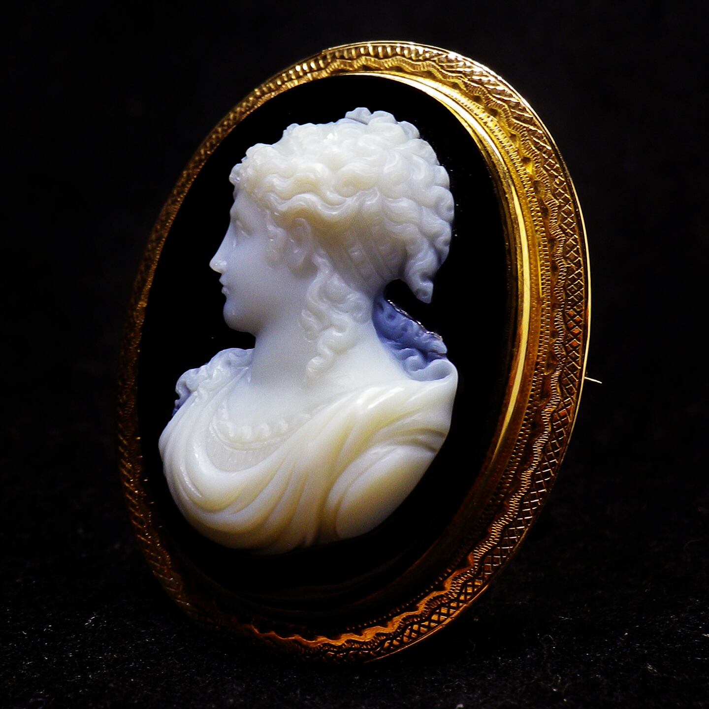 アンティーク サードニクス貴婦人のカメオ ドールにも アンティーク