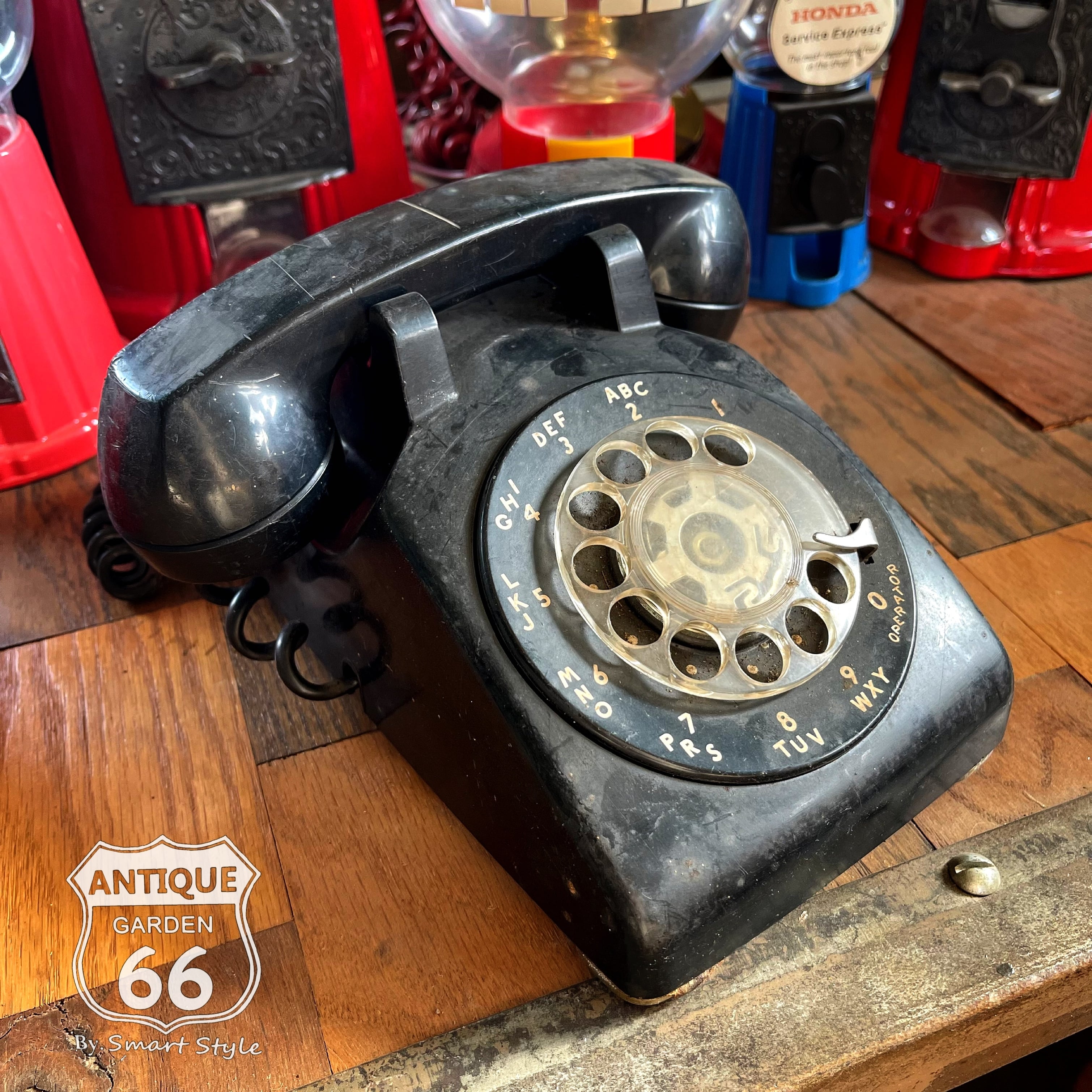 フランスアンティーク壁掛け式電話機用ベル木製呼び鈴Bell 2個