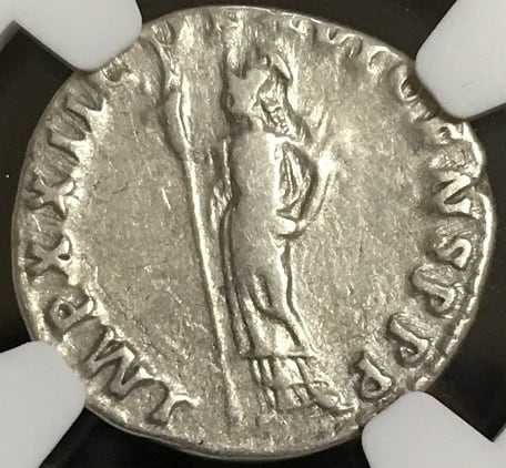 ローマ帝国 デナリウス銀貨 ジュリア・マエサ NGC鑑定付き XF Ch XF 4