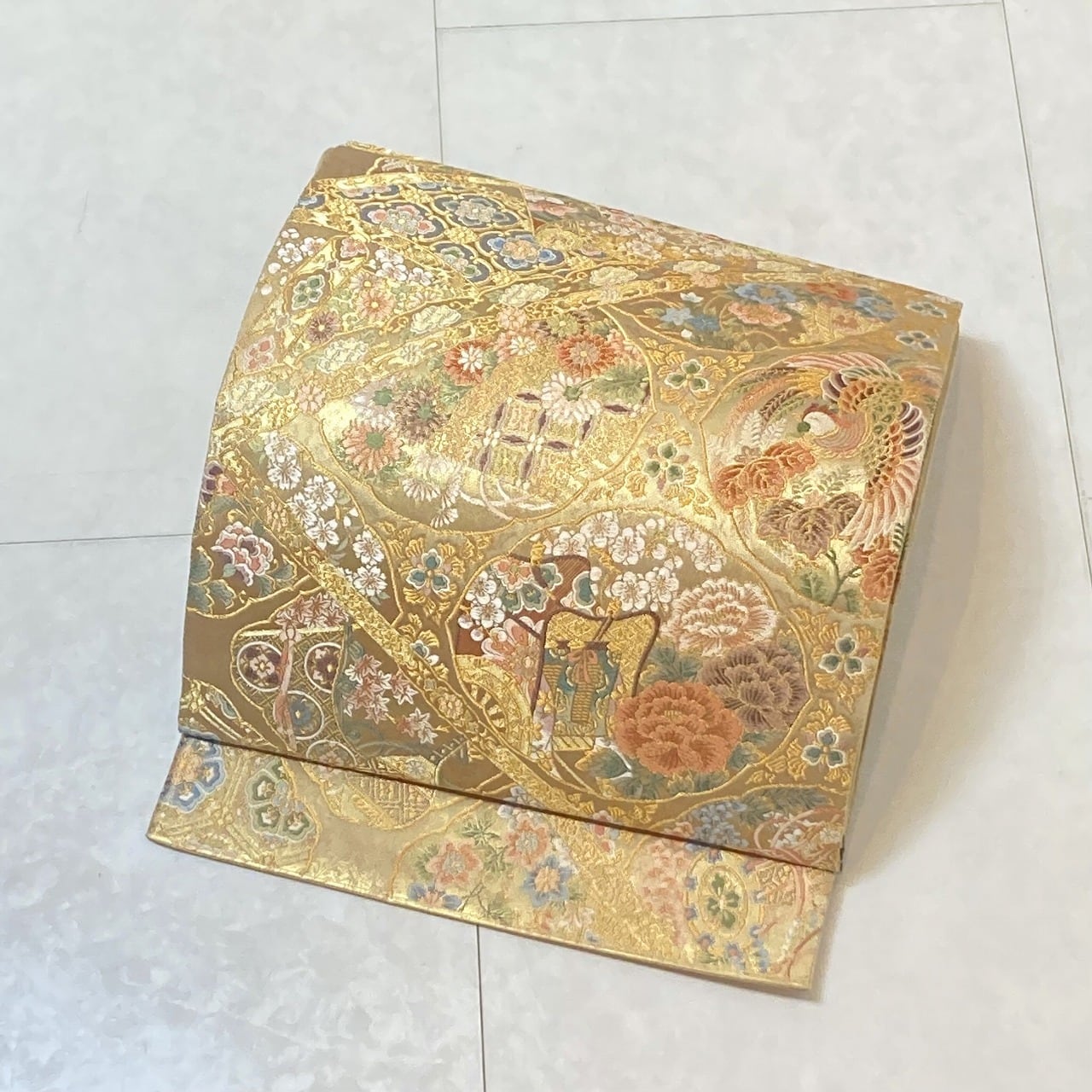 1936 袋帯 古代彫金紋 西陣織 金糸 高級上質上品 約440cm未使用