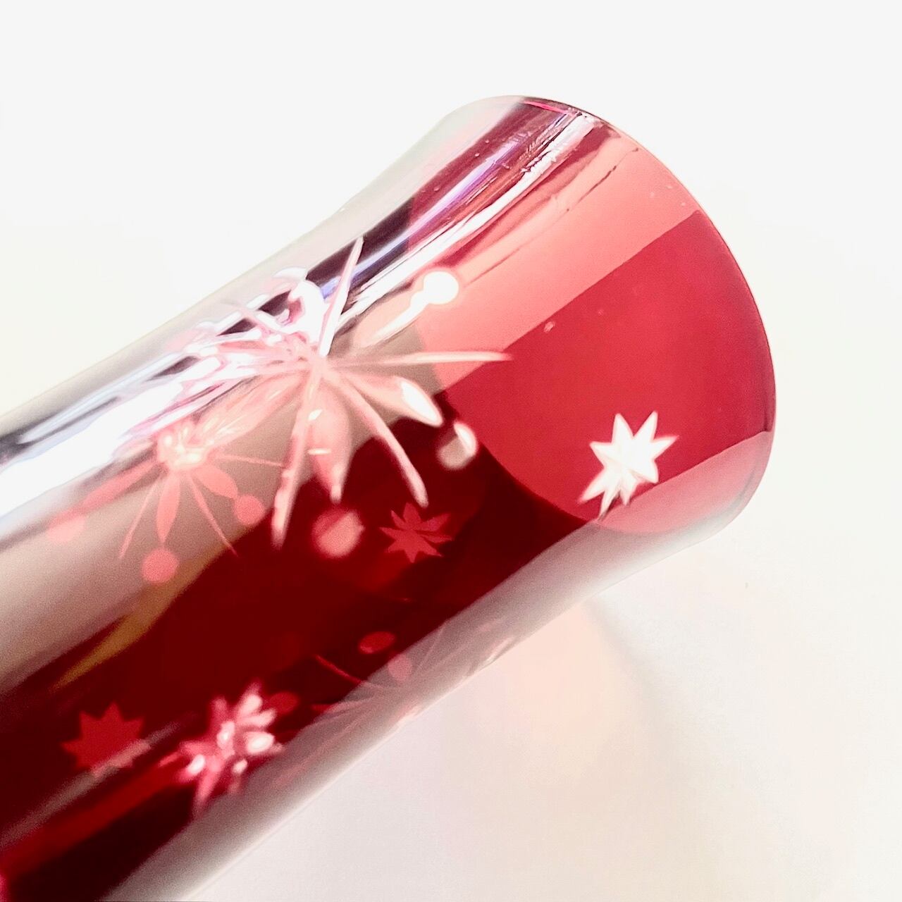 切子 ショットグラス 赤 アンティーク 8客セット 【公式通販】