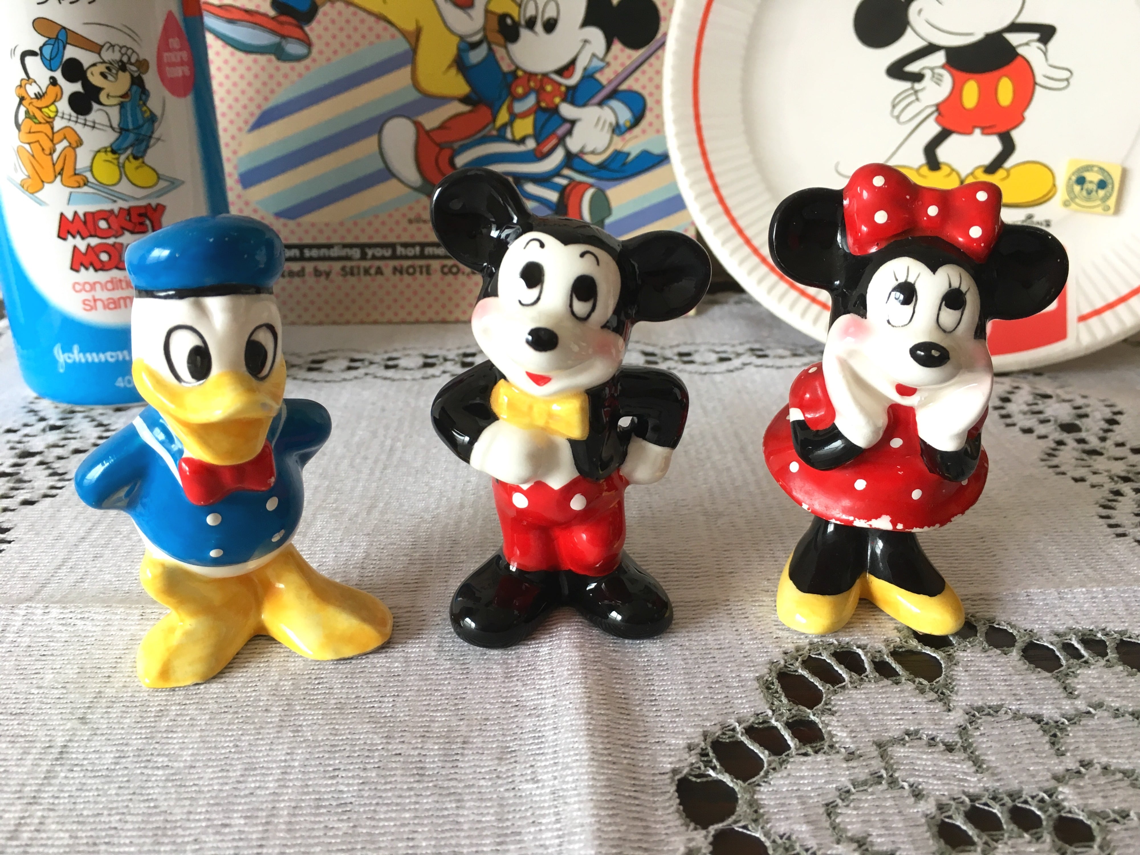 レトロミッキーと仲間たち 陶器 置物 ビンテージ | レトロ雑貨