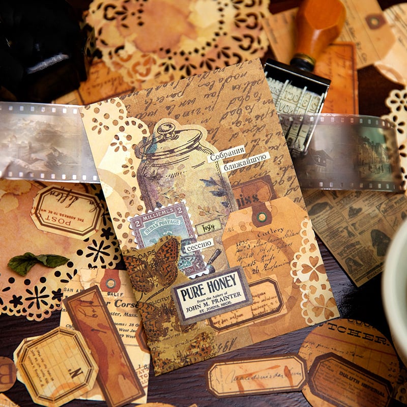 コラージュ素材セット ☆ ③ コーヒー染め風