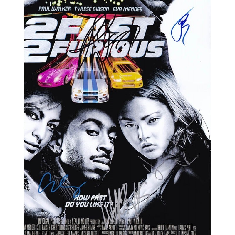 2 FAST 2 FURIOUS(ワイルドスピードX2) 【5名直筆サイン入りミニ