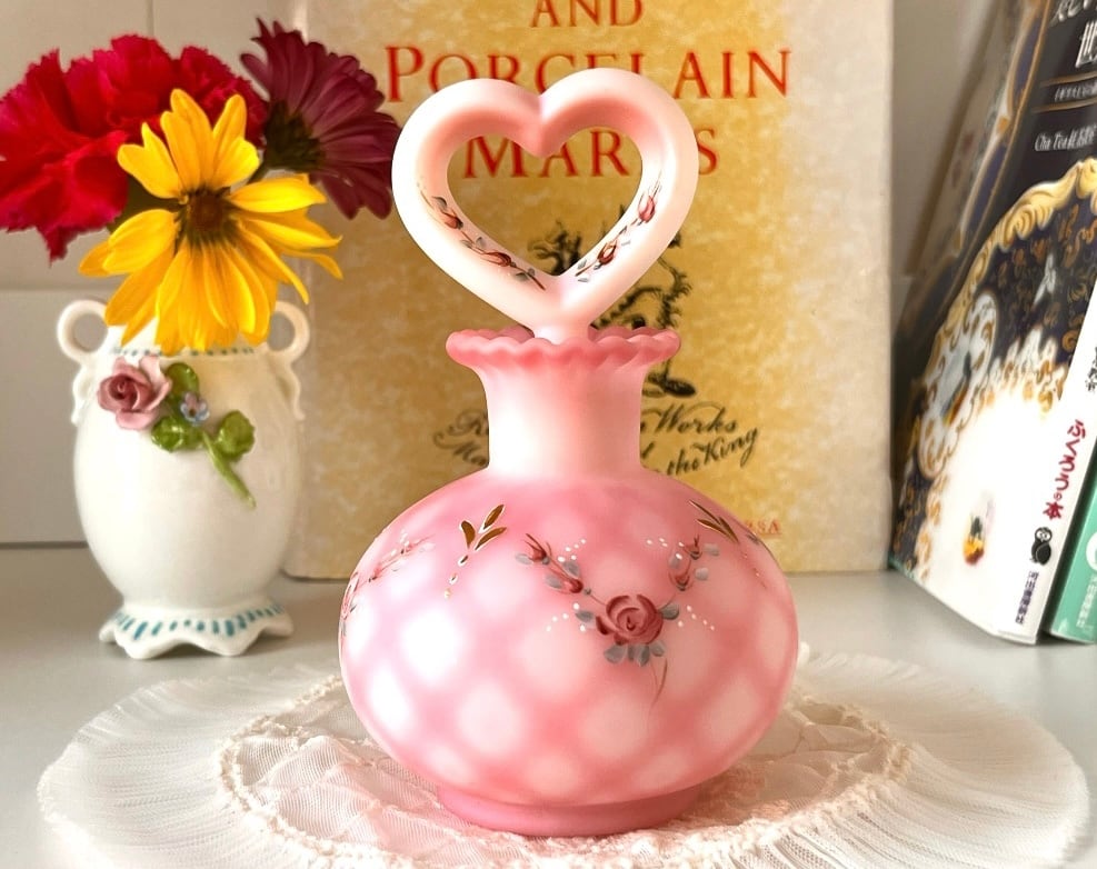 貴重！オールドフェントン fenton アートガラス花瓶 アンティーク アメリカ