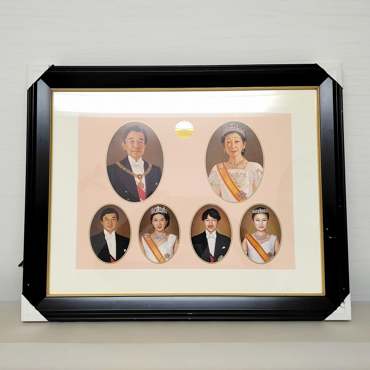 昭和天皇 皇后 両陛下 写真 額縁 天皇家 皇族 皇室 写真額 縦約48